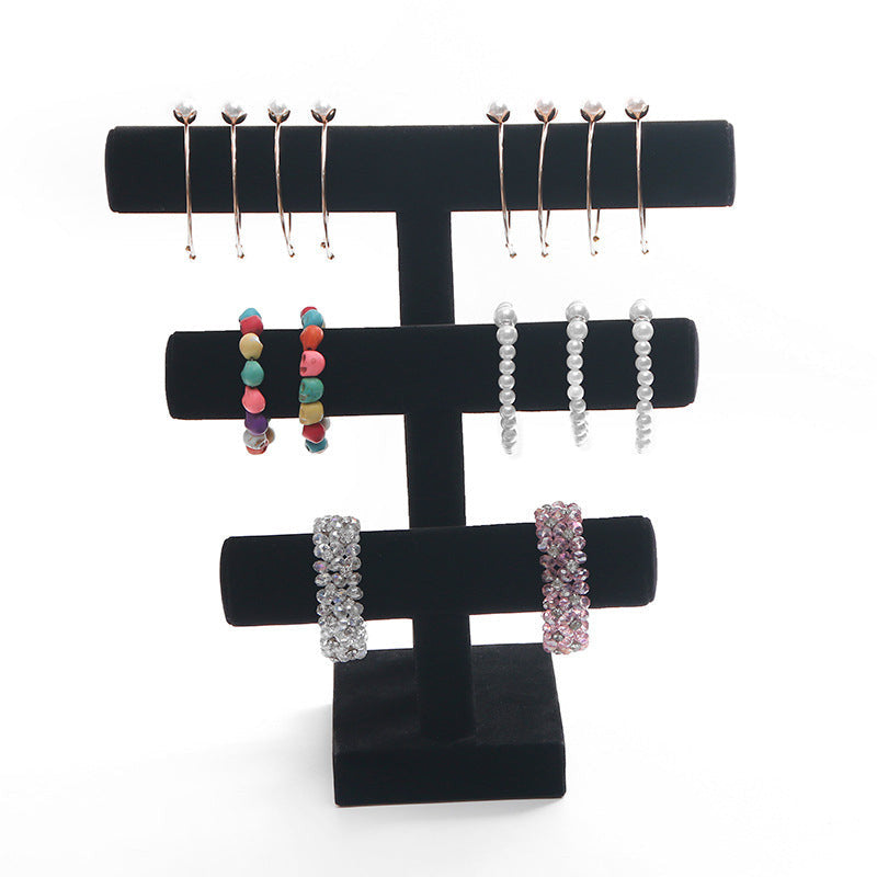 Bracelet Holder/3 Tier Natural Wood Round T-Bar Jewelry Display/Bracelet Holder diy/Bracelet jeweiry holder/bracelet display