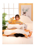 Cat Body Pillow/long cat body pillow/Tubular Animals Pillow Plush 3D Stuffed Animal Unicorn, Dino, Fox, Kitty, Bunny or Pig