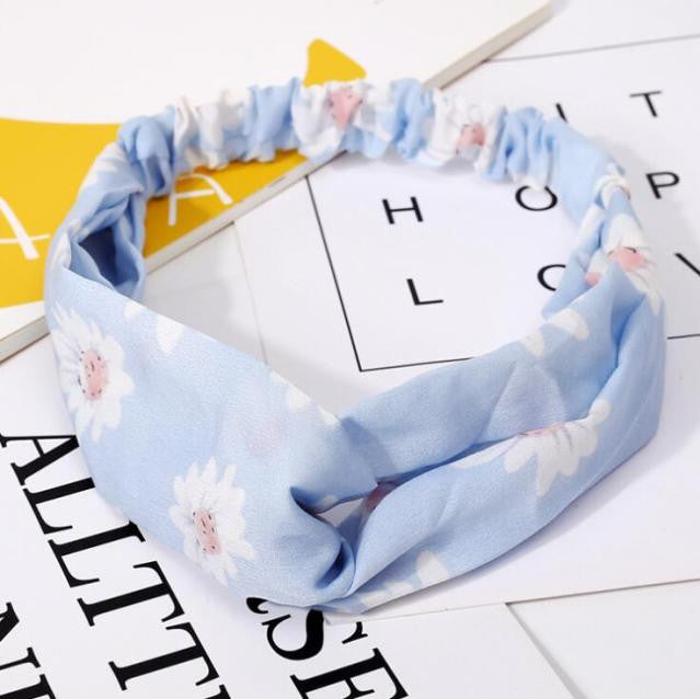 Fashion Women Girls Summer Bohemian Hair Bands Print Headbands Vintage Cross Turban Bandage Bandanas HairBands Hair Accessories