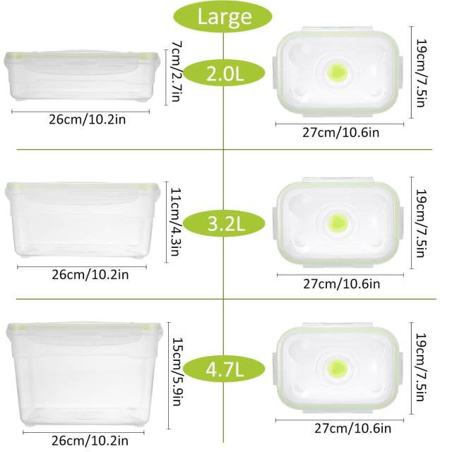 Foodsaver Container/Lasting Freshness 4 Piece Vacuum Seal Food Storage Container Set, Rectangle