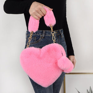 Heart Shaped Purse/Heart Shaped kate spade purse/Heart Shaped purse kate spade/GORGEOUS FAUX FUR HEART SHAPE HANDBAGS/heart shaped bag